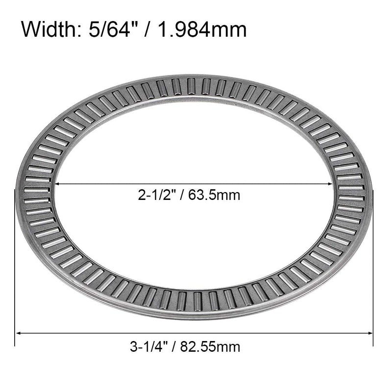 [Australia - AusPower] - uxcell NTA4052 Thrust Needle Roller Bearings 2-1/2" Bore 3-1/4" OD 5/64" Width 2pcs 2-1/2"x3-1/4"x5/64" 