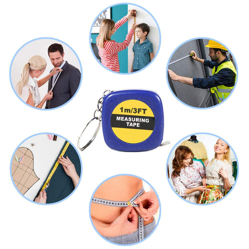 [Australia - AusPower] - PROLOSO Tape Measure Keychains Retractable Measuring Tapes Party Favors Pack of 20 for Kids & Adults 1m/3Ft 