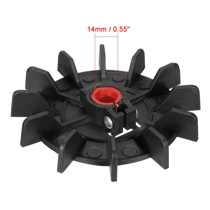 [Australia - AusPower] - uxcell Motor Fan Blade 116mmx14mm Round Shape Bore Black Engineering Plastic with 12 Vanes 
