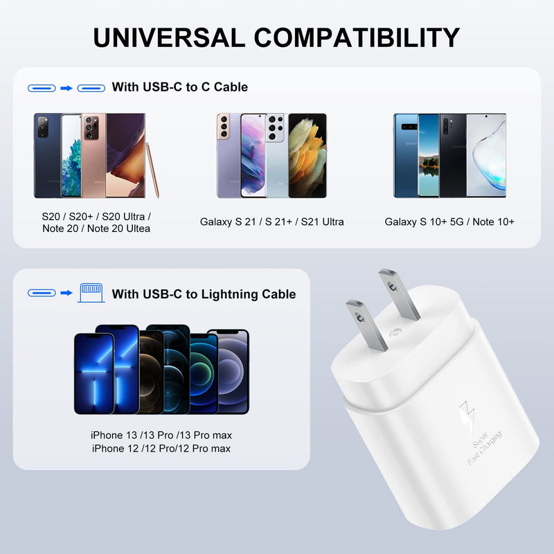 [Australia - AusPower] - iPhone Fast Charger Block, 25W PD iPhone Wall Charging Plug and USB C to Lightning Cable Cord,Type C iPhone 13 Power Adapter Brick Cube for Apple iPhone 13 Pro/13 Pro Max/12 Pro/12 Mini/11 Pro,iPad 