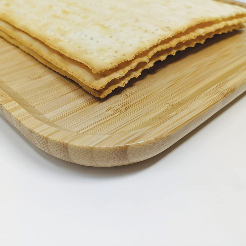 [Australia - AusPower] - Bamboo Matzah Plate for the Seder Night, Matzah Tray Holder for Passover Pesach with Matzah Meaning 