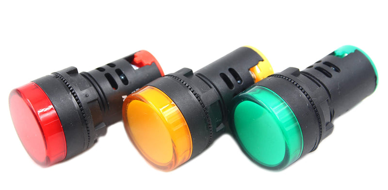 [Australia - AusPower] - Preamer AC 110V 20mA Yellow Green Red LED Pilot Light Panel Indicator Lights, 3PCS,AD16-22DS 