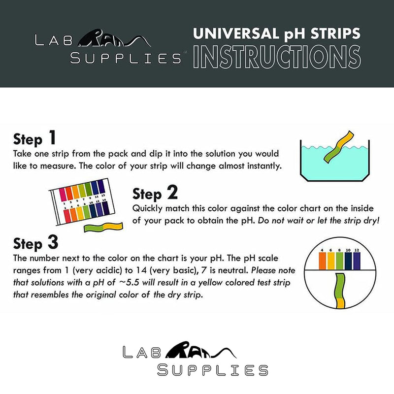 [Australia - AusPower] - Plastic pH Test Strips, Universal Application (pH 0-14), 100 Strips | Saliva | Soap | Urine | Food | Liquids | Water with Soil Testing | Lab Monitoring 100 Count (Pack of 1) 