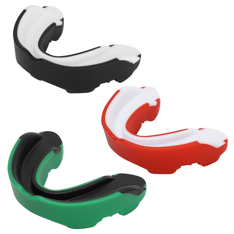 [Australia - AusPower] - Number-one 3 Pack Soft Mouth Guard, Professional Sports Mouthguard for Boxing, Jujitsu, MMA, Football, Basketball, Hockey, Karate, Rugby Teeth Armor to Protect Braces for Adult & Youth 