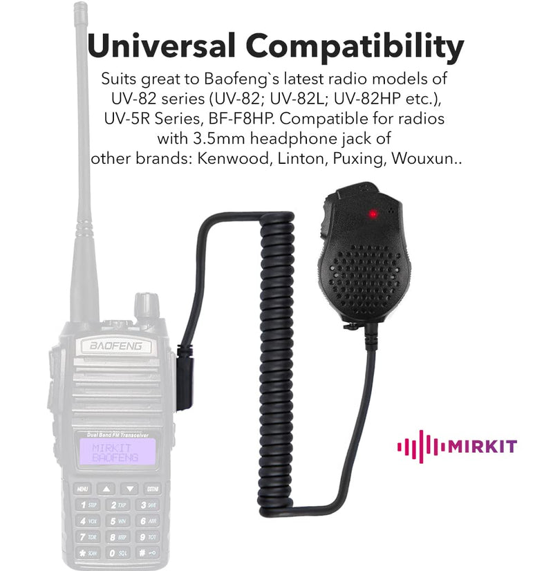 [Australia - AusPower] - Original Baofeng Mic for UV-82 Speaker Mic Compatible with Baofeng Radios: UV-82HP, UV-82L, UV-5R Series and All Ham Radio Dual PTT Design with K2 Plug 