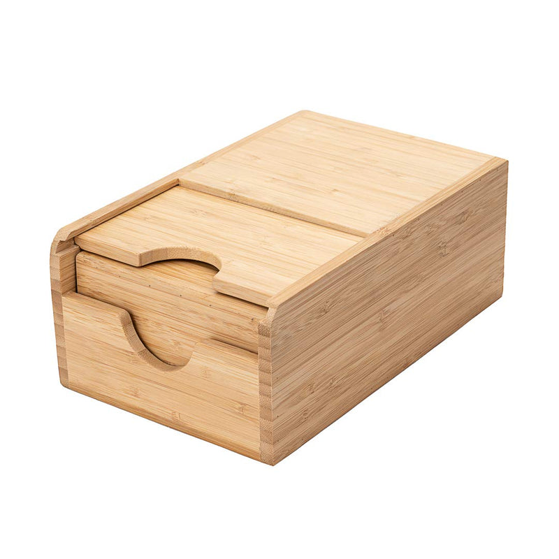 [Australia - AusPower] - Restpresso 12 x 5.75 x 3.75 Inch Coffee Cup Sleeve Dispenser, 1 Compact Coffee Sleeve Holder - Spring-Loaded Design, For Homes or Restaurants, Natural Bamboo Coffee Sleeve Organizer 