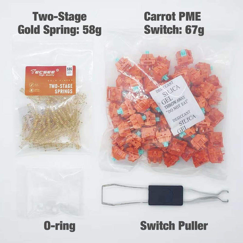 [Australia - AusPower] - TECSEE Purple Panda PME Material Linear Keyboard Switches | Cherry-Style | Mechanical Gaming Keyboards | Long Stem | Plate Mounted | SMD 5 Pin RGB Switches for Backlit Keyboard (Carrot 90) Carrot 90 