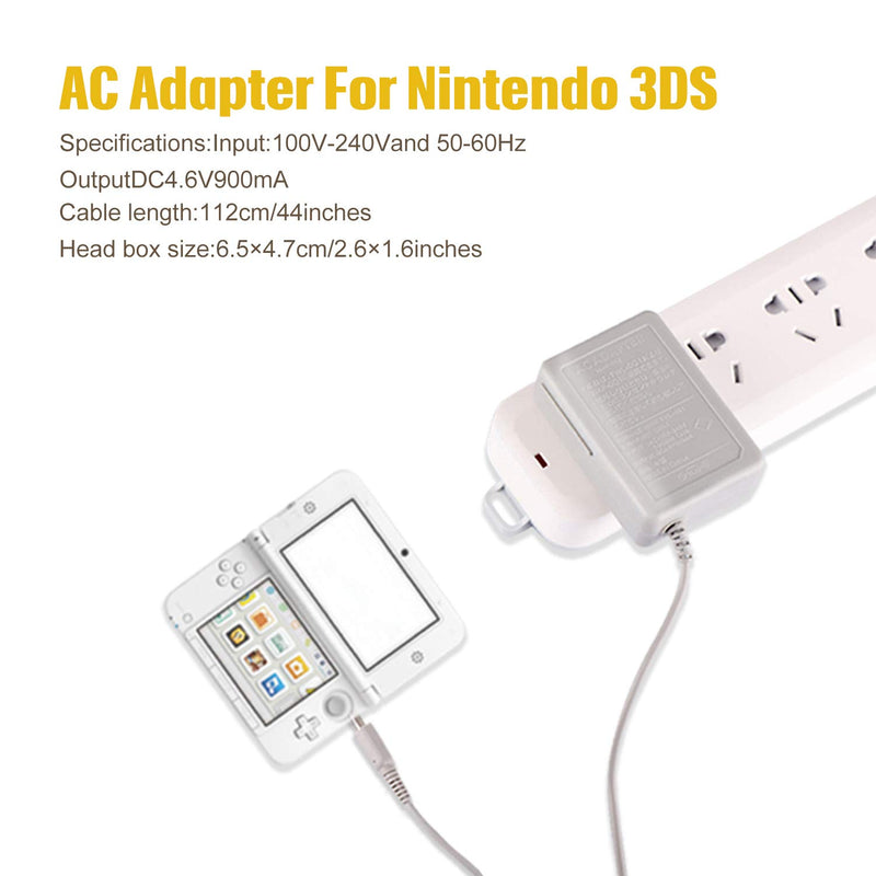 [Australia - AusPower] - 3DS Charger, AC Adapter Charger for Nintendo New 3DS XL New 3DS 3DS XL 3DS New 2DS XL New 2DS 2DS XL 2DS DSi DSi XL, Home Travel Charger Wall Plug Power Adapter (100-240 v) 