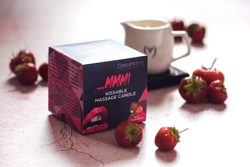 [Australia - AusPower] - Kissable Massage Oil Candle – Sensual and Romantic Melt Massage Candles for Pleasant and Relaxing Massages (Wild Strawberry) Wild Strawberry 
