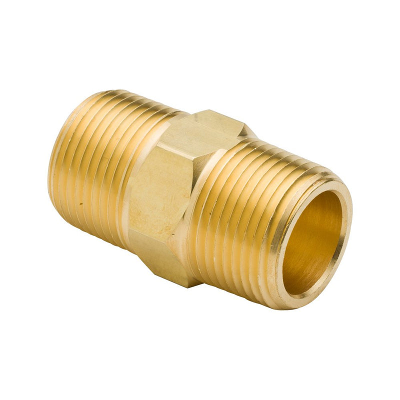 [Australia - AusPower] - Vis Brass Pipe Fitting, Equal Hex Nipple, 1/8" NPT Male x 1/8" NPT Male (Pack of 5) Pack of 5 
