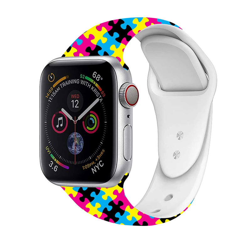 [Australia - AusPower] - Autism Awareness Butterfly Watch Band Compatible with Apple Watch 38mm 40mm 42mm 44mm 45mm Adjustable Wristbands Autism Awareness Print Silicone Smartwatch Strap for IWatch Series 7 6 5 4 3 2 1 Autism Awareness-3 38mm/40mm/41mm 