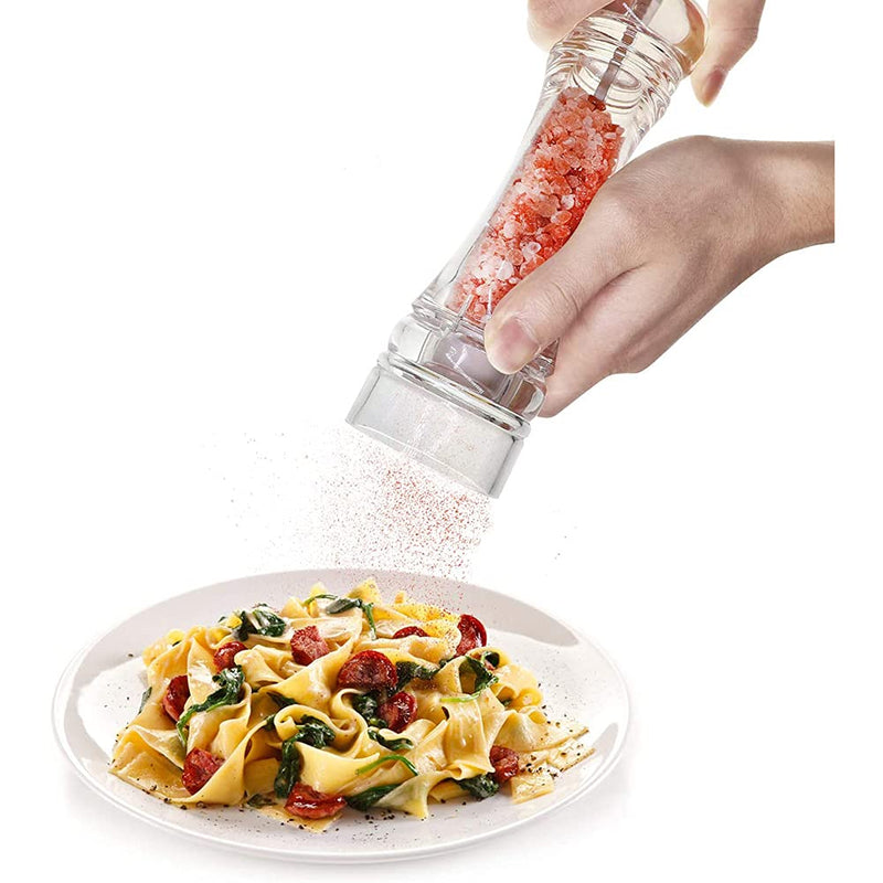 [Australia - AusPower] - 1PC Clear Acrylic Pepper Grinder Mill 5 Inch Salt and Pepper Shaker Salt Grinder Pepper Mill Shakers Refillable with Adjustable Coarseness Ceramic Rotor 