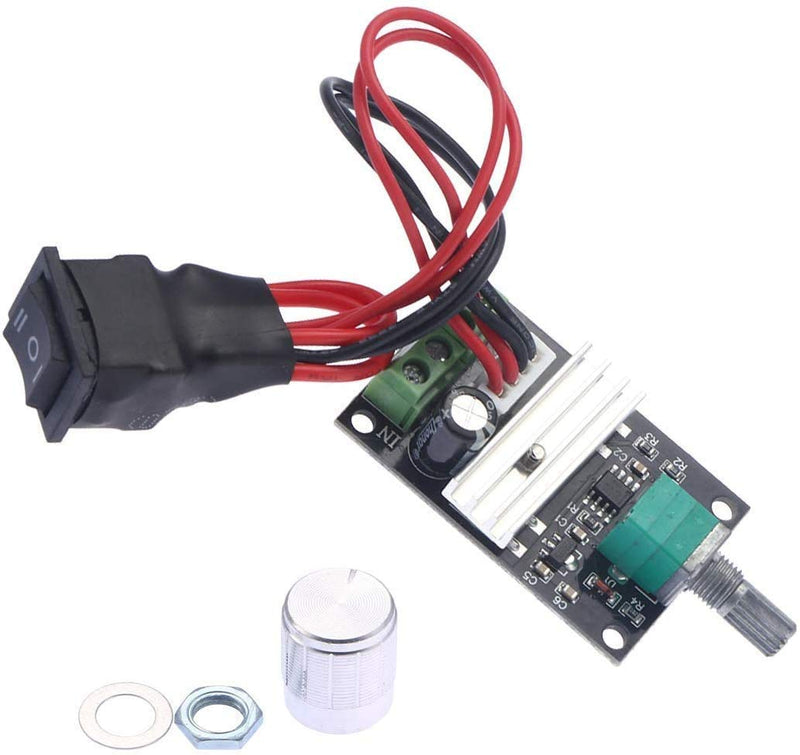 [Australia - AusPower] - DC Motor Speed Controller PWM 1203BB 6V12V24V 3A 80W speed adjustable reversible pulse forward and reverse control switch button (2PCS) 