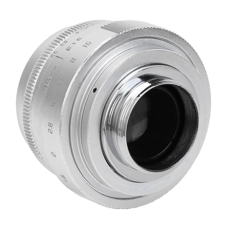 [Australia - AusPower] - Camera Lens 35mm F1.6 CCTV C Mount Manual Focus Large Aperture Lens for Nex M4/3 Fx Lens Moun Art and Beauty Photography (Silver) Silver 
