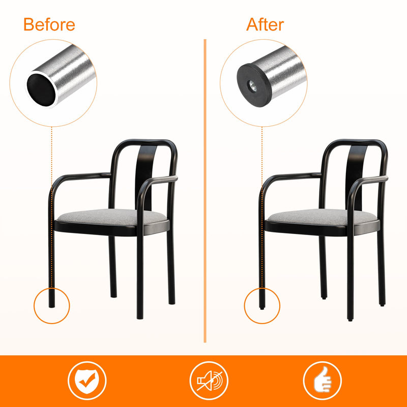 [Australia - AusPower] - uxcell 10Pcs Inserts for Round Tubes with M8 Thread, for 38mm/1.5" OD Round Tube, Round Black Plastic Plug Caster Insert Chair End Caps Furniture Leg Plug 10 
