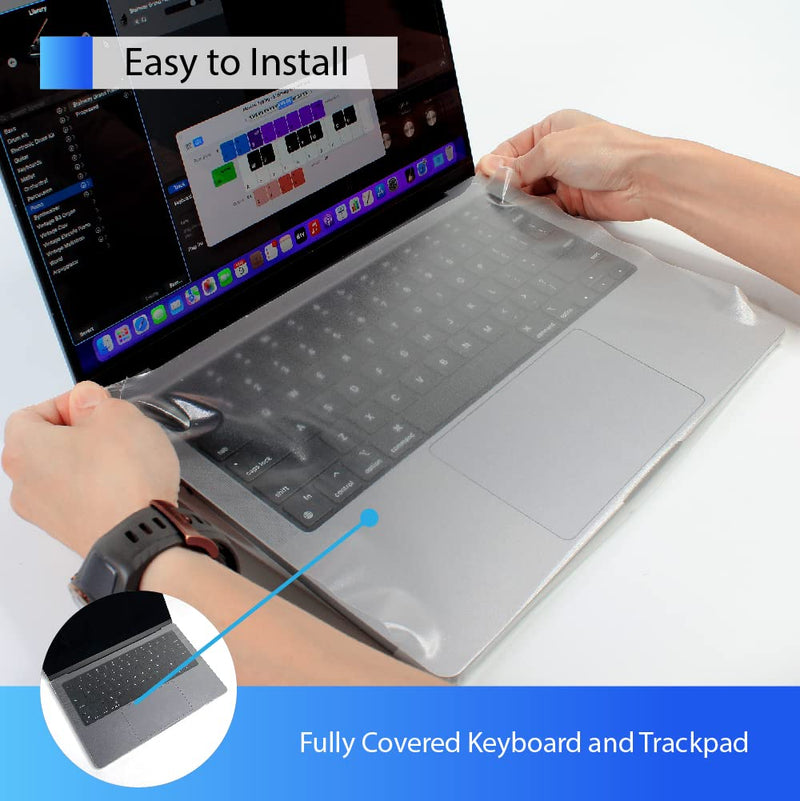 [Australia - AusPower] - KeyboardMask for MacBook Pro 14" Full Cover for Keyboard + Touchbar / Pad / ID Work While Covered Ultra Thin Keyboard Cover Protector Waterproof Anti-Dust MacBook Pro 14 (2021) 
