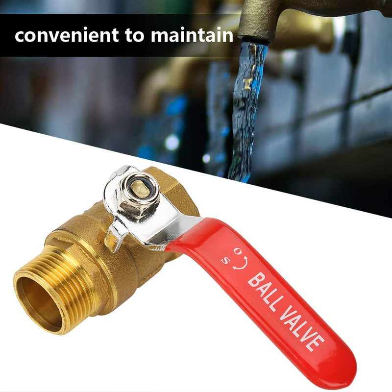 [Australia - AusPower] - Akozon 3/4"BSP Brass Ball Valve Shut Off Switch DN20 Male and Female Thread Dual Direction Pipe Fitting for Water 