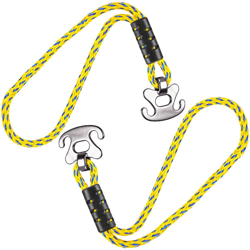 [Australia - AusPower] - SELEWARE Boat Tow Rope Quick Connector, Heavy Duty Towable Quick Connector, Tow Rope for Tubing with Stainless Steel Anchor Connector, Boat Water Sport Skiing Rope Line Attachment 18inch 18 Inch Yellow 1 