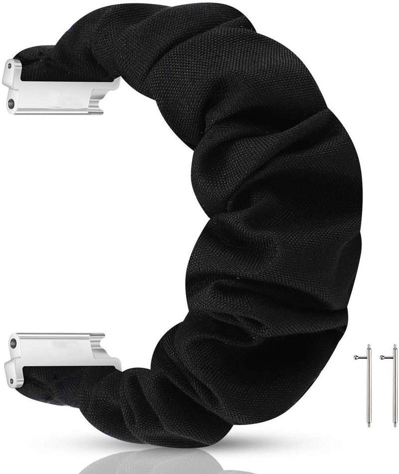 [Australia - AusPower] - Compatible for Amazfit GTS 3 Band, YOUkei Fabric Elastic Scrunchie Elastic Women Cute Replacement Straps Compatible for Amazfit GTS 2 Mini/GTS 2 / GTS 3 Smartwatch (Black) Black 