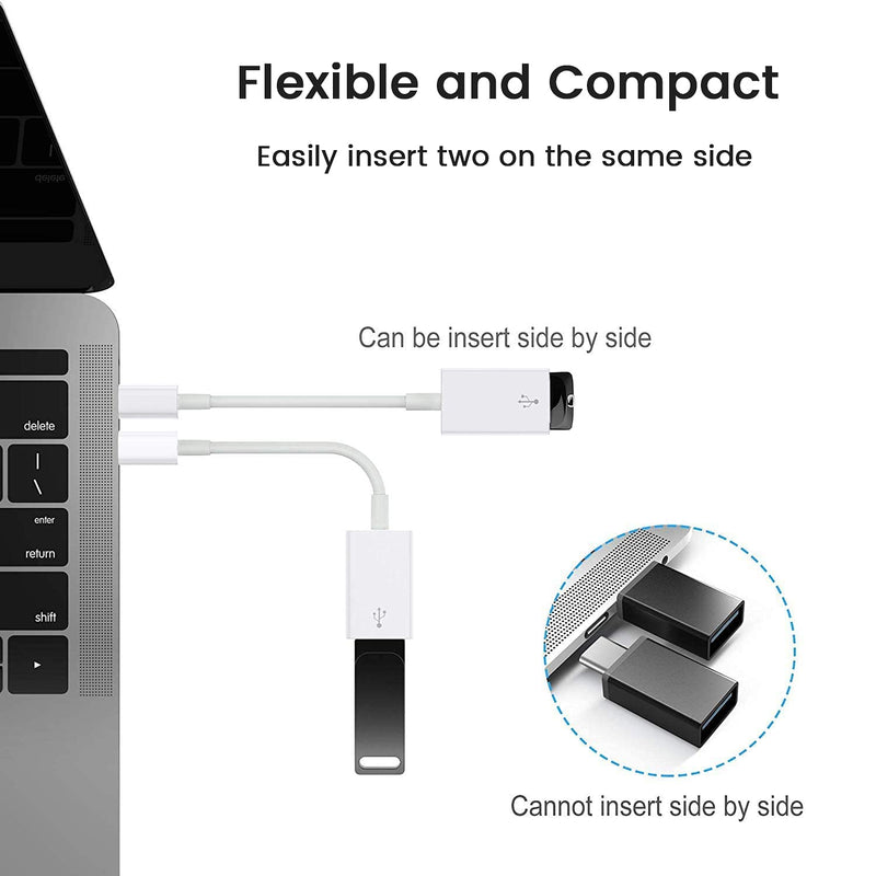 [Australia - AusPower] - USB C to USB Adapter [2 Pack],Type-C (Thunderbolt 3/4 Compatible) to USB 3.0 OTG Cable for MacBook Pro,MacBook Air, New iPad Pro,iPad Air 4,Samsung S20,S10,Note20,Note10 