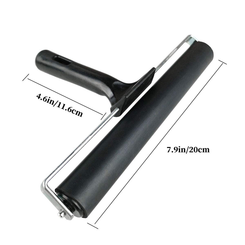 [Australia - AusPower] - 7.9'' Rubber Brayer Rubber Roller Glue Roller for Anti Skid Tape Construction Tools, Printmaking, Inking and Gluing Applications 