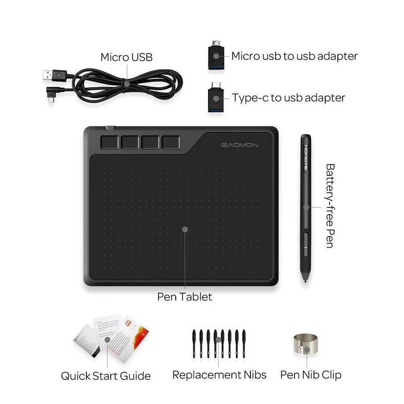 [Australia - AusPower] - GAOMON S620 Pen Tablet & 20 Pen NIBS- Graphics Drawing Tablet for Digital Drawing/ 2D 3D Animation/Annotating Signing/ Online Tutoring 