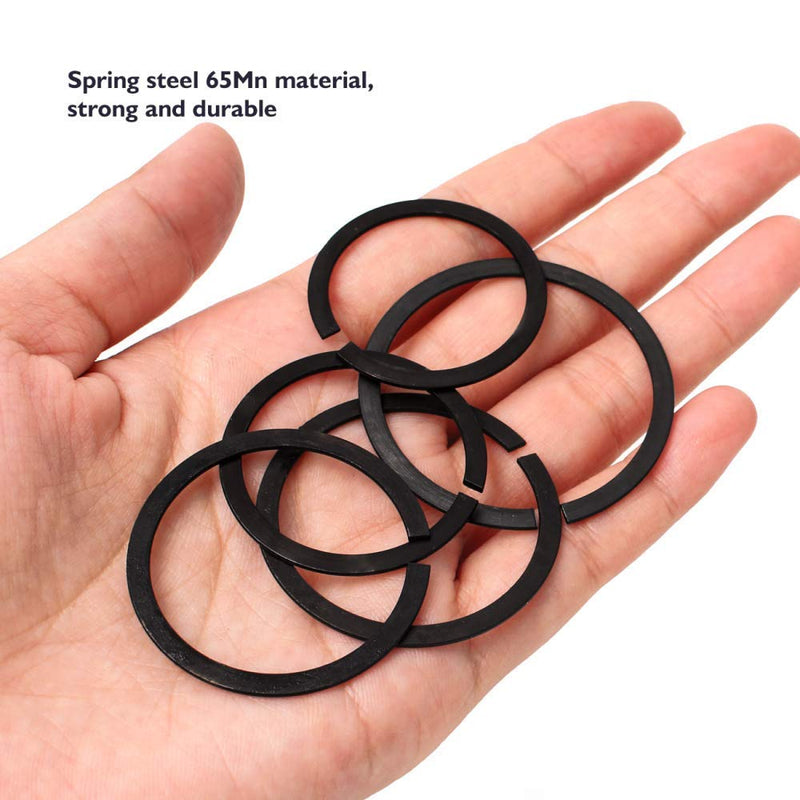 [Australia - AusPower] - 65Mn 30mm 32mm 35mm 37mm 40mm Shaft Steel Wire Ring Snap Ring Set,Bearing Stop Ring Assortment Kit,Mix Round Wire Snap Rings for Shafts 50Pcs 