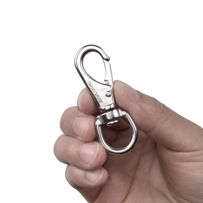 [Australia - AusPower] - SHONAN 2.5 Inch Swivel Snap Hooks, 5 Pack Small Stainless Steel Spring Clips, Flag Pole Clips, Scuba Diving Clips Spring Hooks for Dog leashes, Keychains, Bird Feeders, Pet Chains and More 