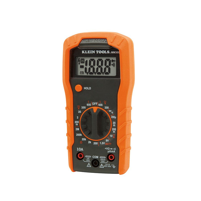 [Australia - AusPower] - Klein Tools MM300 Multimeter, Digital Voltmeter, AC/DC Voltage meter, Current, Resistance, Battery Tests, Diodes, and Continuity, 600V 