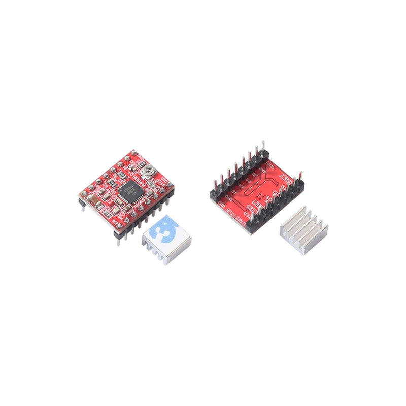 [Australia - AusPower] - 5pcs A4988 Stepper Motor Driver pololu StepStick Module Board Red with Aluminum Heat Sink Compatible with ramps 1.4 3D Printer Reprap, CNC Machine or Robotics 