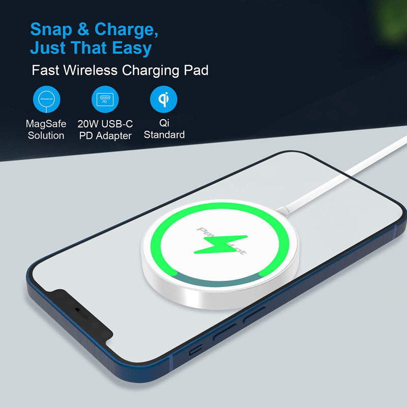 [Australia - AusPower] - Magnetic Wireless Charger, PowerLot Mag-Safe Charger 15W Max Magnetic Wireless Charging Pad Compatible with iPhone 13/13 Pro/13 Pro Max/13 Mini, iPhone 12/12 Pro/12 Pro Max/12 Mini (No AC Adapter) 