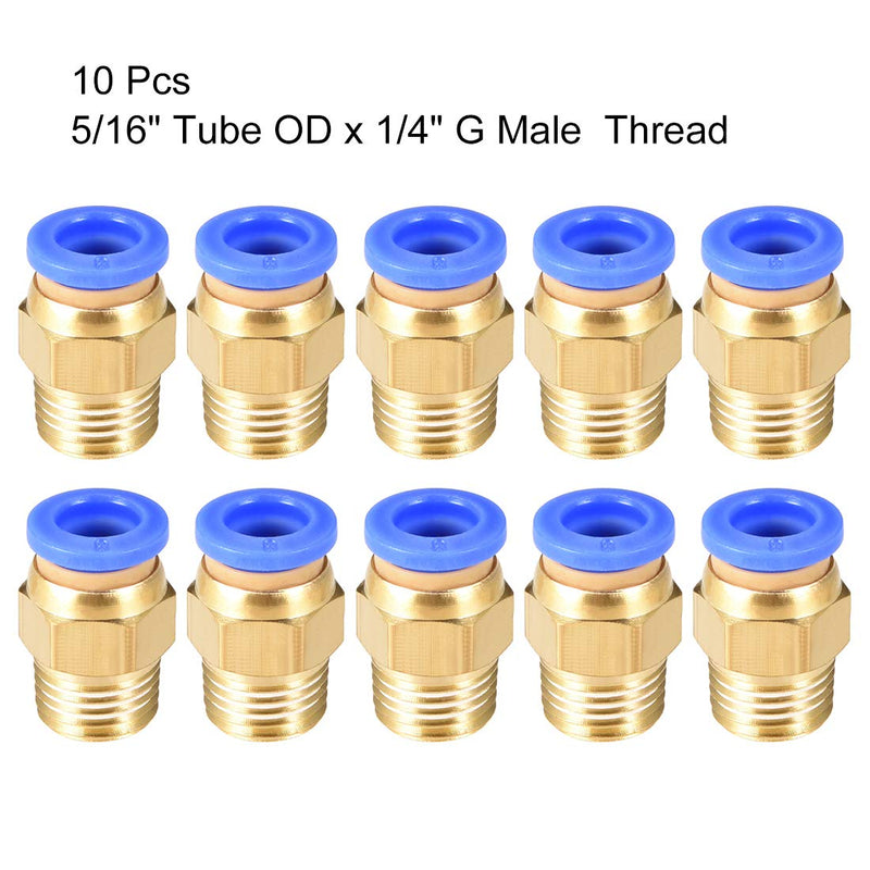 [Australia - AusPower] - uxcell Straight Pneumatic Push to Quick Connect Fittings 1/4NPT Male x 8mm Tube OD 10pcs 
