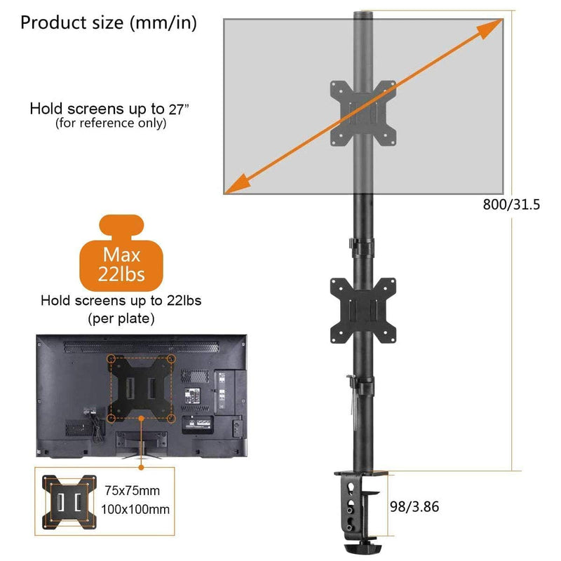 [Australia - AusPower] - Triple Monitor Mount Set Single-arm and Dual-Array Fits Monitor 32" Max Fully Adjustable by Bracwiser (Bundle) 