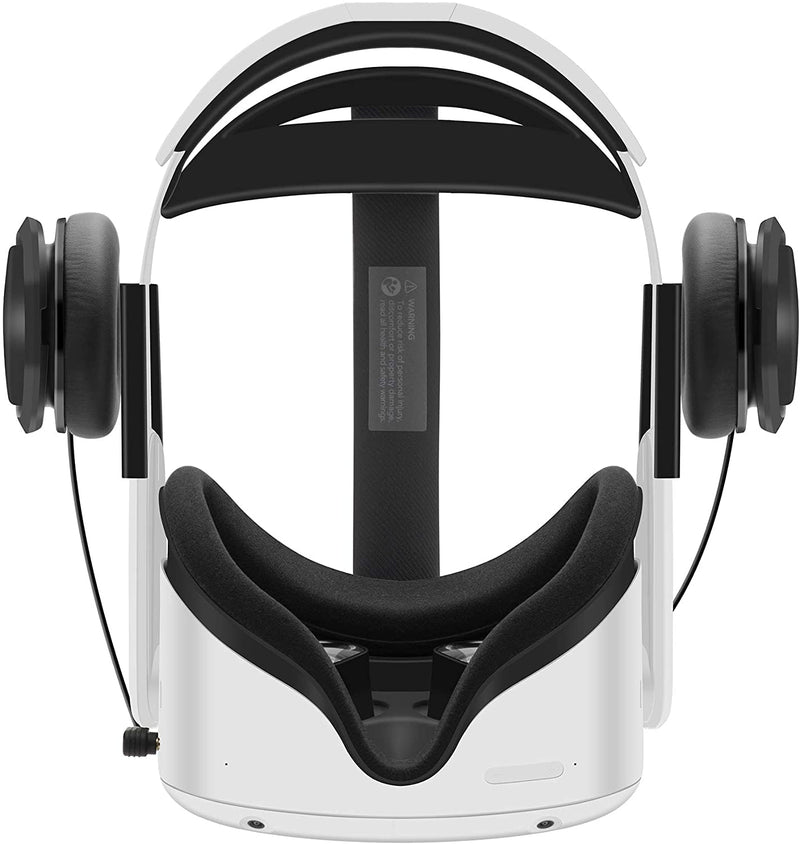 [Australia - AusPower] - Stereo VR Headphones Custom Made for Meta Quest 2/Oculus Quest 2 Elite Head Strap & Original Head Strap-On Ear Deep Bass 3D 360 Degree Sound (White) White 