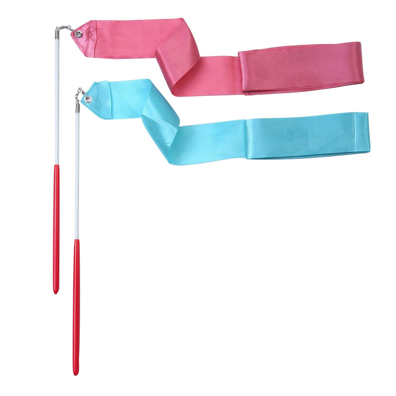 [Australia - AusPower] - Aneco 24 Pieces Dance Ribbons Streamers Rhythmic Gymnastics Ribbon Wands Artistic Dancing, Baton Twirling, 24 Colors 