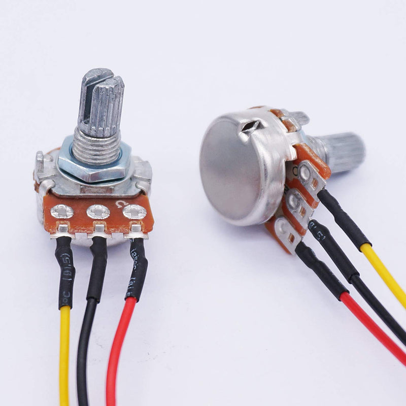 [Australia - AusPower] - TWTADE 3PCS 1K Ohm Linear Taper Rotary Potentiometer WH148 B1K 3 Pin with XH2.54-3P Connector Wire Cable + Black Knob Cover Cap 148-1kBK 
