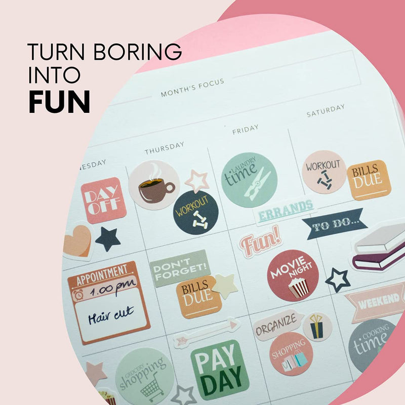 [Australia - AusPower] - Planner Stickers 1000+ Stickers – Inspirational & Motivational, Cute & Aesthetic Stickers for Adults - Aesthetic Small Accessories & Sticker Pack for Planner, Organizer, Scrapbook and Journal Productivity Stickers 