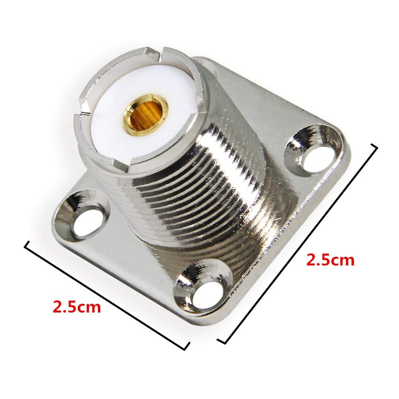 [Australia - AusPower] - SO239 Chassis Mount, 10-Pack UHF Female PL259 Jack 4-Hole Solder Flange Panel Mount Coax Coaxial RF Connector for CB Ham Radio Antenna 