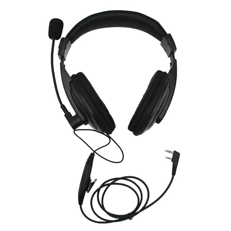 [Australia - AusPower] - Two Way Radio Overhead Headsets Headphones with Boom Mic is Compatible with 2 Pin Kenwood Baofeng UV-5R Puxing Quansheng Wouxun HYT Nexedge Puxing 