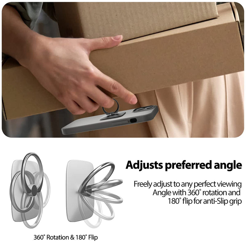 [Australia - AusPower] - Ring Stand Holder, GOOSPERY Wow Ring [Metallic Finish] 360 Degree Rotating Kickstand [Light Anti Drop Finger Phone Grip Ring] Universal Smartphone Compatible - Silver 