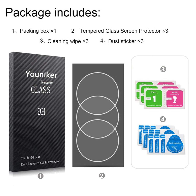 [Australia - AusPower] - Youniker 3 Pack for Michael Kors MKT5052 Screen Protector Tempered Glass for Michael Kors Access Runway 2018 Smart Watch Screen Protector Foils Glass 9H 0.3MM Anti-Scratch Bubble Free 