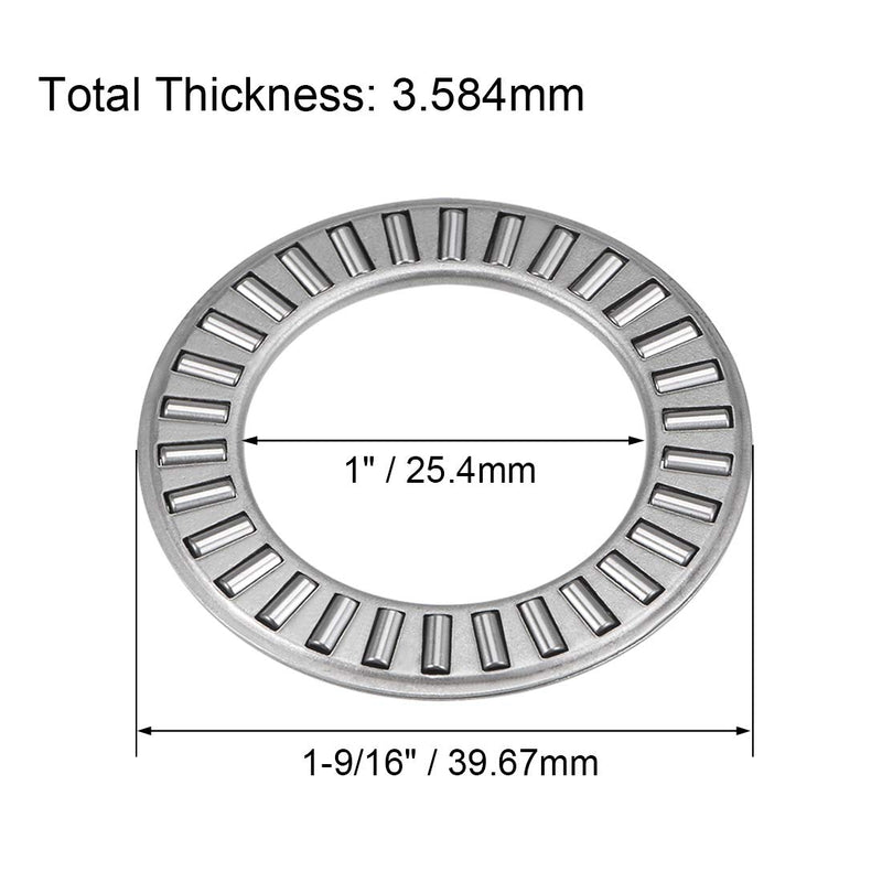 [Australia - AusPower] - uxcell TC1625 Thrust Needle Roller Bearings with Washers 1" Bore 1-9/16" OD 5/64" Width 1"x1-9/16"x5/64" 