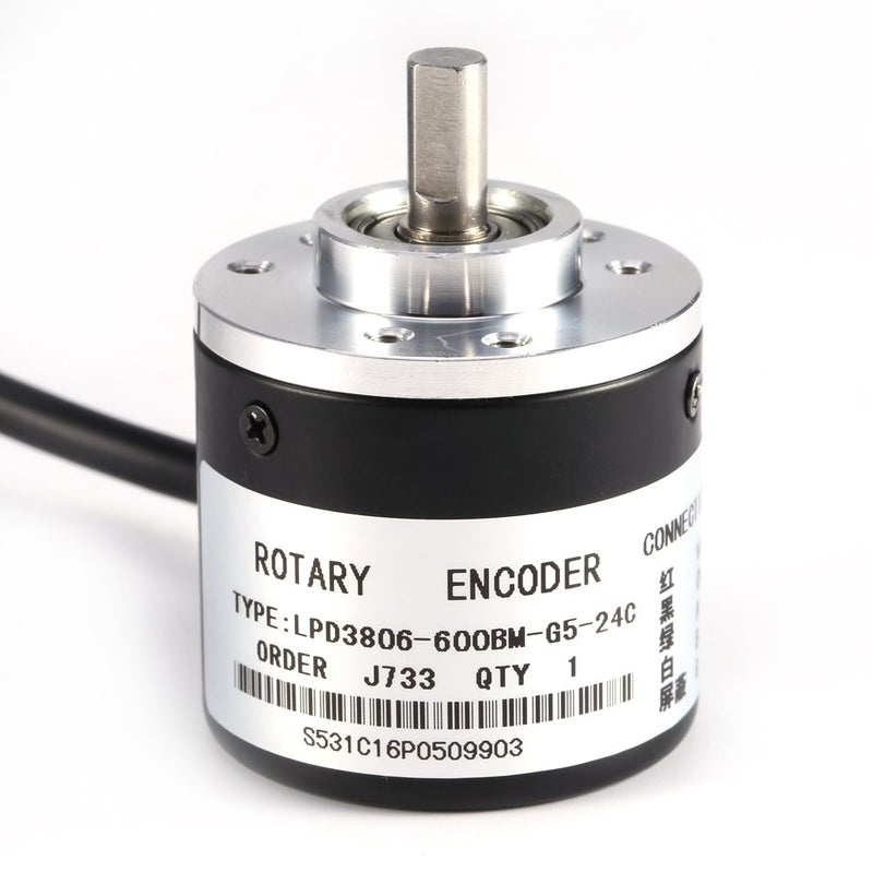 [Australia - AusPower] - 600p/r Rotary Encoder, Incremental Rotary Encoder, 5v-24v Ab 2 Phases Shaft 6mm Incremental Optical Rotary Encoder for Measuring the Rotational Rate 