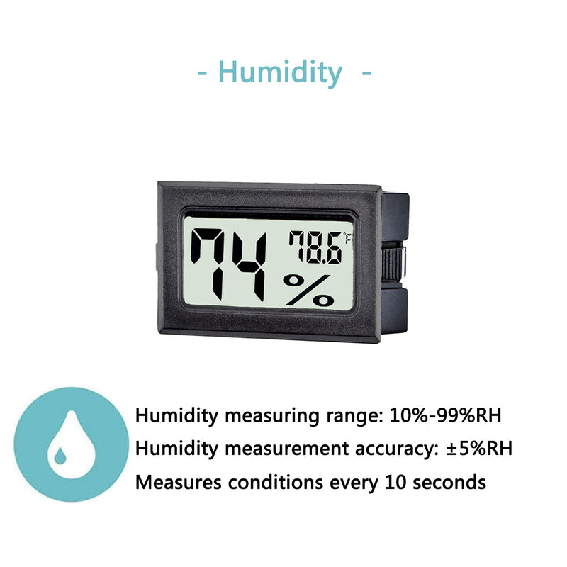 [Australia - AusPower] - TASOGEN 6 Pack Mini Digital Thermometer Hygrometer,Indoor Temperature and Humidity Gauge Meter Monitor Fahrenheit (℉) for Humidor,Greenhouse,Reptile Tank,Home,Jars 