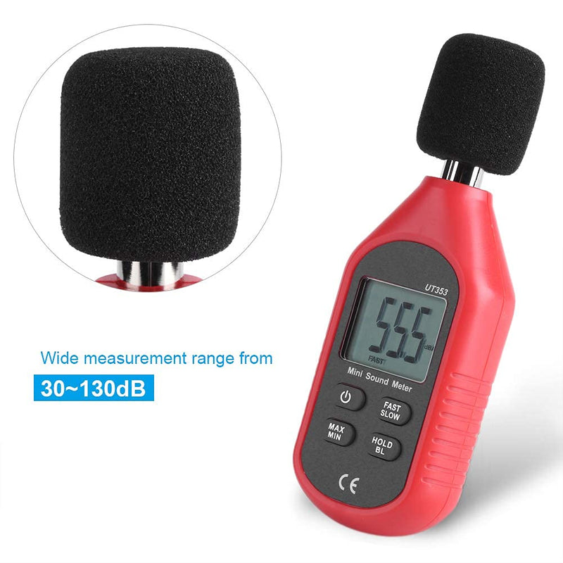 [Australia - AusPower] - Sound Decibel Meter, LCD Digital Audio Decibel Meter Sound Level Meter Noise Level Meter Sound Monitor dB Meter Noise Measurement 30 dB to 130 dB MAX Data Hold Function 