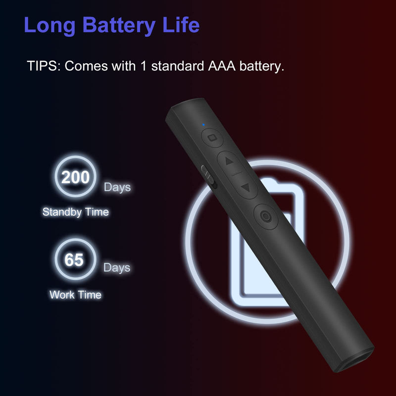 [Australia - AusPower] - Presentation Clicker for PowerPoint Presentations, RF 2.4GHz Wireless Presenter Remote PowerPoint Clicker with Laser Pointer for Pets, Mac/Windows/Slide Advancer/Classroom/Office/PPT/Computer Clickers 