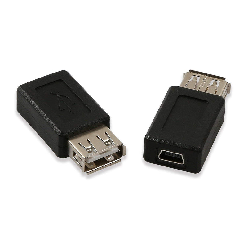 [Australia - AusPower] - Electop 2 Pack USB 2.0 A Female to USB B Mini 5 Pin Female Adapter Converter 