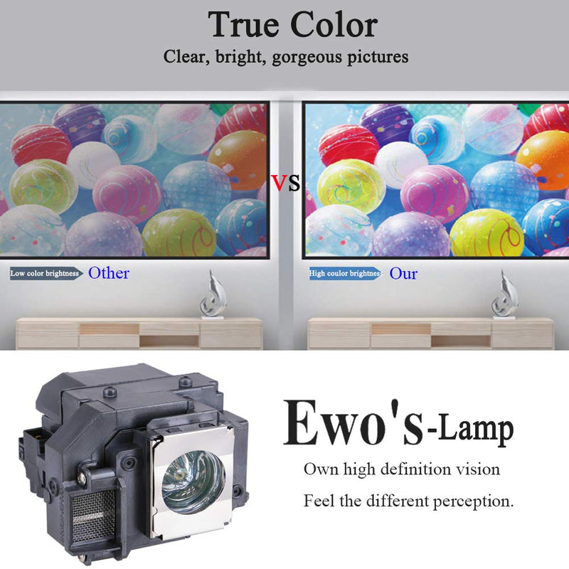 [Australia - AusPower] - EWO'S ELP54 Replacement Projector Lamp Bulb for Epson ELPLP54/ELPLP58 Powerlite Home Cinema 705HD S7 S9 X9 S8 X7 EX31 EX51 EX71 EX5200 EX7200 EX3200 S10 H310A H311A H331A H368A H369A H376A Projectors 1 Count (Pack of 1) 