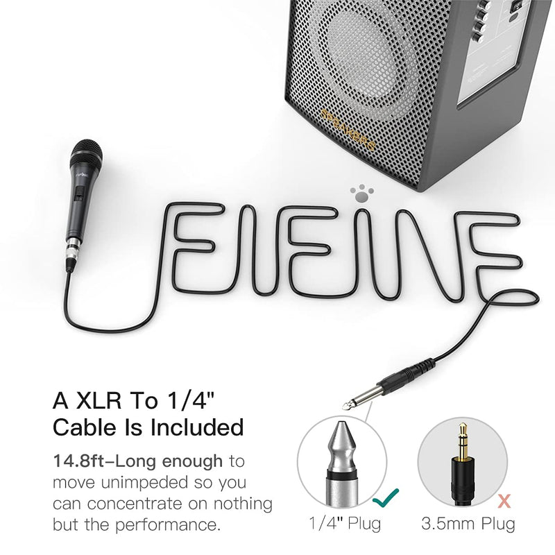 [Australia - AusPower] - Karaoke Microphone,Fifine Dynamic Vocal Microphone for Speaker,Wired Handheld Mic with On and Off Switch and14.8ft Detachable Cable-K6 