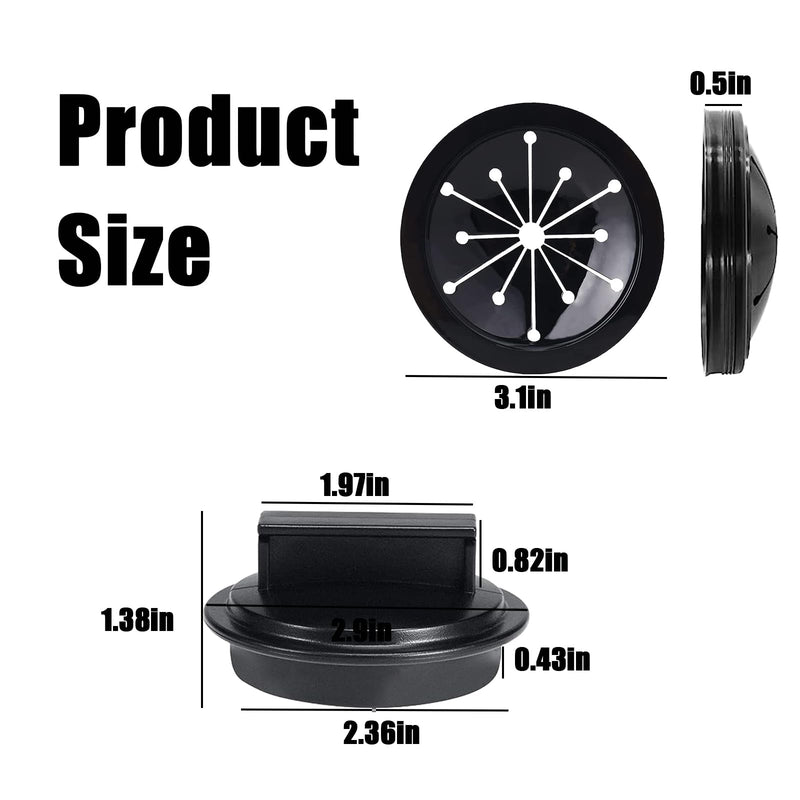 [Australia - AusPower] - Garbage Disposal Splash Guard Collar Sink Baffle,Food Waste Disposer Accessories for Waste King,Whirlaway and GE Models,3-1/8 Inch Multi-Function Drain Plugs,Splash Guard for Sink 